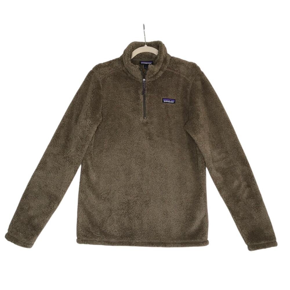 PATAGONIA Los Gatos 1/4-Zip Fleece Pullover Women S Olive Brown Outdoor Everyday